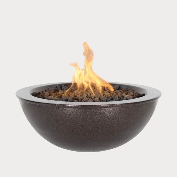 Sedona Powder Coated Fire Bowl, Copper Vein against gray background