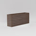 Sedona Tall Rectangle Wood Look Fiberglass Planter in 48 inch against gray background.