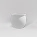 Shanghai Fishbowl Fiberglass Planter in matte bright white against gray background.