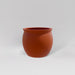 Shanghai Fishbowl Fiberglass Planter in matte terra cotta against gray background.