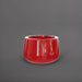 Short Hayden Tapered Round Fiberglass Planter in gloss red against gray background.