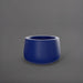 Short Hayden Tapered Round Fiberglass Planter in matte cobalt blue against gray background.