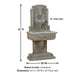 Sorrentine Wall Fountain against white background with product details.