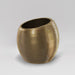Spiral Globe Fiberglass Planter in gloss metallic gold against gray background.