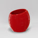 Spiral Globe Fiberglass Planter in gloss red against gray background.
