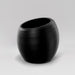 Spiral Globe Fiberglass Planter in matte black against gray background.
