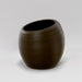 Spiral Globe Fiberglass Planter in matte bronze against gray background.