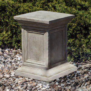 Square Pedestal on gravel in the backyard