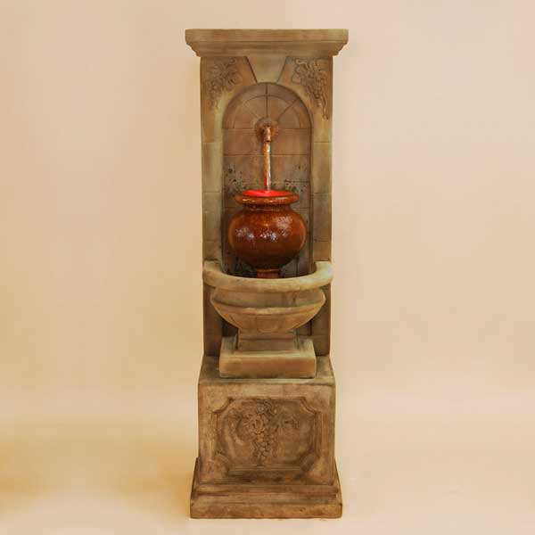 St. Helena Urn against brown background.