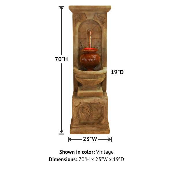St. Helena Urn Fountain with product details.