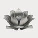 Stainless Steal Lotus Flower upclose against gray background