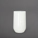 Tall Hayden Tapered Round Fiberglass Planter in gloss bright white against gray background.
