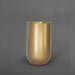 Tall Hayden Tapered Round Fiberglass Planter in gloss metallic gold against gray background.
