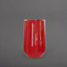 Tall Hayden Tapered Round Fiberglass Planter in gloss red against gray background.