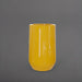 Tall Hayden Tapered Round Fiberglass Planter in gloss saffron against gray background.