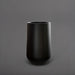 Tall Hayden Tapered Round Fiberglass Planter in matte black against gray background.