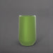 Tall Hayden Tapered Round Fiberglass Planter in satin green against gray background.
