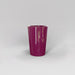Tagel Tapered Round Fiberglass Planter in gloss eggplant against gray background.