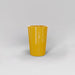 Tagel Tapered Round Fiberglass Planter in gloss saffron against gray background.