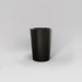 Tagel Tapered Round Fiberglass Planter in matte black against gray background.
