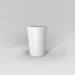 Tagel Tapered Round Fiberglass Planter in matte bright white against gray background.