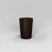 Tagel Tapered Round Fiberglass Planter in matte dark brown against gray background.