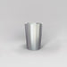 Tagel Tapered Round Fiberglass Planter in metallic silver against gray background.