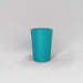 Tagel Tapered Round Fiberglass Planter in satin seafoam green against gray background.