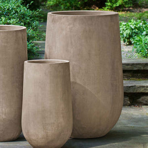 Telluride Planter, Tall in Brown in the backyard