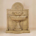 Terme Del Foro Wall Fountain against brown background.