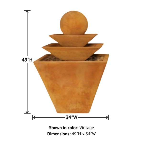 Three Tier Tapered Square with product details.