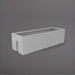 Tiergarden Railing Fiberglass Planter in matte cement grey against gray background.