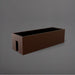 Tiergarden Railing Fiberglass Planter in matte dark brown against gray background.