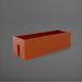Tiergarden Railing Fiberglass Planter in matte terra cotta against gray background.