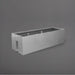 Tiergarden Railing Fiberglass Planter in metallic silver against gray background.
