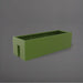 Tiergarden Railing Fiberglass Planter in satin green against gray background.