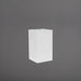 Tolga Corner Fiberglass Planter in gloss bright white against gray background.