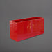 Tolga Rectangle Fiberglass Planter in gloss red against gray background.