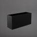 Tolga Rectangle Fiberglass Planter in matte black against gray background.