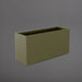 Tolga Rectangle Fiberglass Planter in matte bronze against gray background.