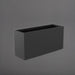 Tolga Rectangle Fiberglass Planter in matte charcoal against gray background.