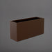 Tolga Rectangle Fiberglass Planter in matte dark brown against gray background.