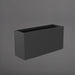 Tolga Rectangle Fiberglass Planter in matte gunmetal against gray background.