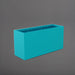 Tolga Rectangle Fiberglass Planter in satin seafoam green against gray background.