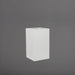 Torino Corner Fiberglass Planter in gloss bright white against gray background.