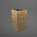 Toulan Tall Tapered Square Fiberglass Planter in gloss metallic gold against gray background.