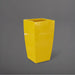 Toulan Tall Tapered Square Fiberglass Planter in gloss saffron against gray background.