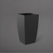 Toulan Tall Tapered Square Fiberglass Planter in matte charcoal against gray background.