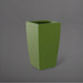 Toulan Tall Tapered Square Fiberglass Planter in satin green against gray background.