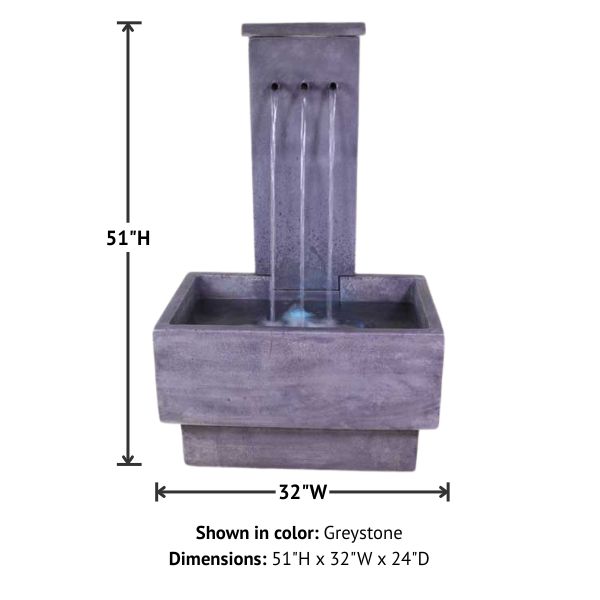Tre Rame Fountain with product details.